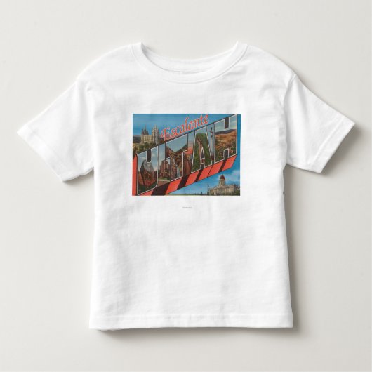 Escalante, Utah - Grote Letter-scènes Kinder Shirts (Voorkant)