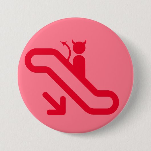 Escalator, geen trap ronde button 7,6 cm (Voorkant)