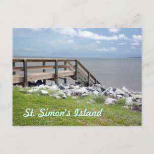 Escalier en bois vers l'eau Carte postale