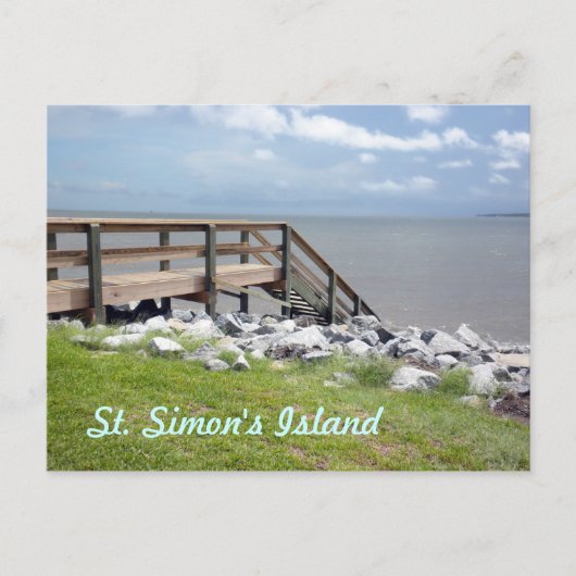 Escalier en bois vers l'eau Carte postale (Devant)