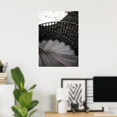 Escalier en spirale Poster noir et blanc (Bureau à domicile)