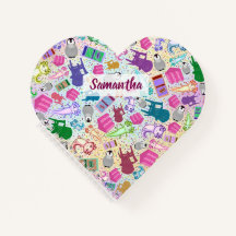 Escaliers Axolotl rose Carnet Spiral Coeur Personn