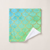 Escaliers de sirène d'or Parties scintillant Turqu (Gant de toilette)