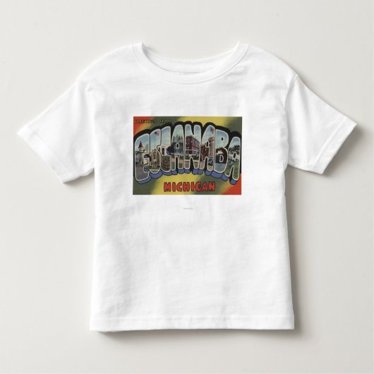 Escanaba, Michigan - Grote letterscènes Kinder Shirts (Voorkant)