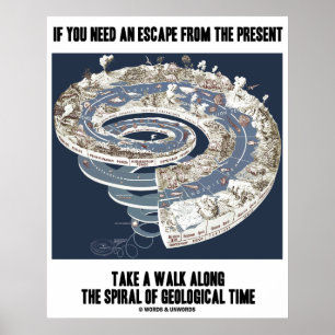 Escape from Cadeau Walk Spiral Geological Time Poster