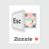 Escape keyboard naar het strand paradijs sticker (Vel)