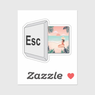Escape keyboard naar het strand paradijs sticker