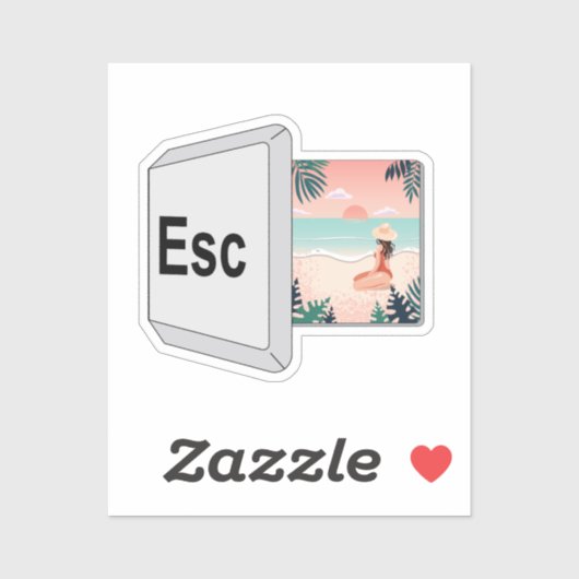 Escape keyboard naar het strand paradijs sticker (Vel)