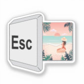 Escape keyboard naar het strand paradijs sticker (Voorkant)