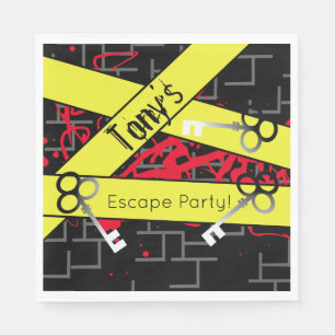 Escape Party Verjaardag Doolhof Sleutels Mysterie Servet