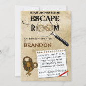 Escape Room Birthday Uitnodiging (Voorkant)