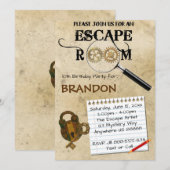 Escape Room Birthday Uitnodiging (Voorkant / Achterkant)