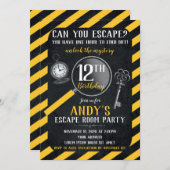 Escape Room Birthday Uitnodiging (Voorkant / Achterkant)