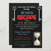 Escape Room Birthday Uitnodiging (Voorkant / Achterkant)