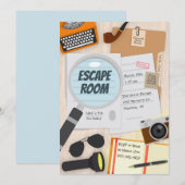 Escape Room Detective Anniversaire Fête Invitation (Devant / Derrière)