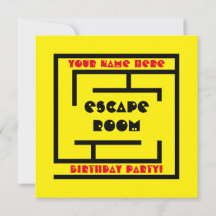 Escape Room labyrint Birthday party uitnodigingen