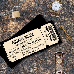 Escape Room Mystery Verjaardagskaartfeest Kaart