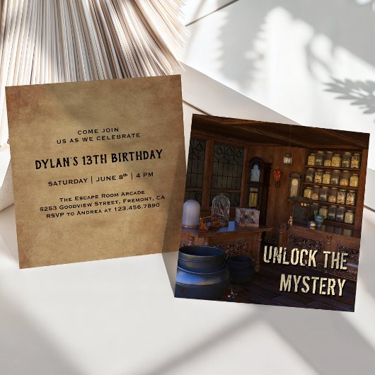  Escape Room Party Birthday Invitation Kaart