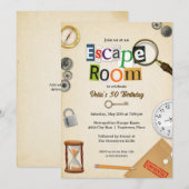 Escape Room Party Kaart (Voorkant / Achterkant)