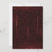 Escape Room Party Lock en Key Red Binary Code Kaart (Achterkant)