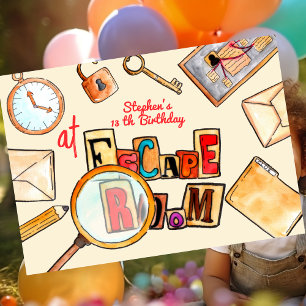 Escape room verjaardag kaart