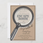 Escape room verjaardagsfeestje kaart (Voorkant)