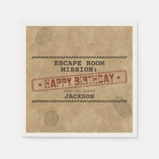 Escape Room Verjaardagsfeestje Mysterie Aangepaste Servet