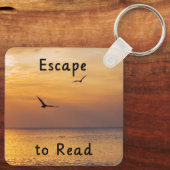 Escape to Read Keychain | Book Lover Reading Quote (Achterkant)