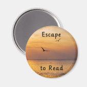 Escape to Read Magnet | Book Lover Reading Quote Magneet (Voorkant / Achterkant)
