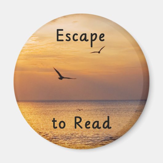 Escape to Read Magnet | Book Lover Reading Quote Magneet (Voorkant)