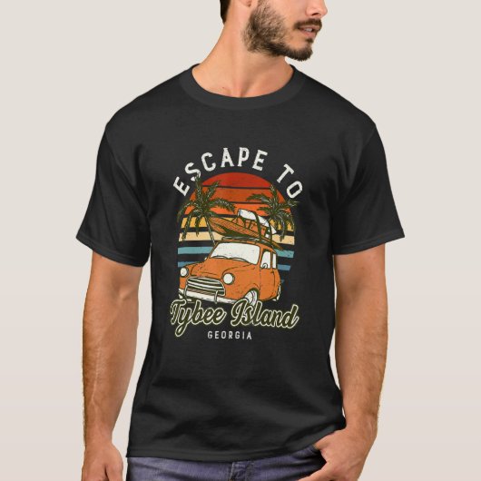 Escape to Tybee Island Beach Georgia Ocean Summ T-shirt (Voorkant)