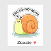 Escar-go Nuts Funny Escargot Snail-woordje Sticker (Vel)
