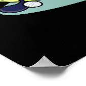 Escar-golf Funny Escargot Snail Pun Dark BG Poster (Hoek)