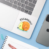 Escar-golf Funny Escargot Snail-woordje Sticker (Laptop met iPhone)