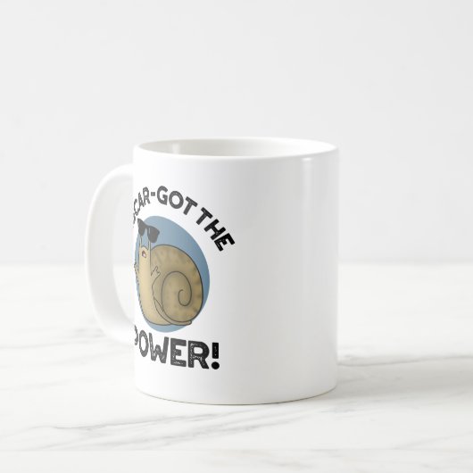 Escar-got de Power Funny Snail-woordje Koffiemok (Voorkant links)