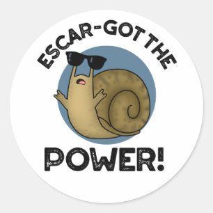 Escar-got de Power Funny Snail-woordje Ronde Sticker
