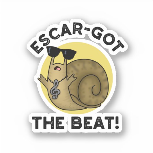 Escar-got The Beat Funny Franse slak pun Sticker (Voorkant)