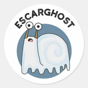 Escarghost Funny French Ghost Snail Pun Ronde Sticker