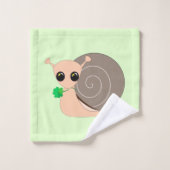 Escargot avec Serviette de bain en feuille de trèf (Gant de toilette)