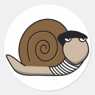 Escargot - Franse slak Ronde Sticker