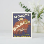 Escargot Mementrel Vintage Ad Briefkaart (Staand voorkant)