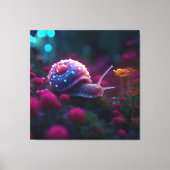 Escargot rose, Art AI, toile Impression (Recto)