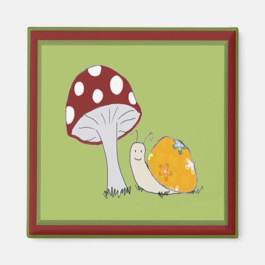 Escargot souriant par un aimant de tabouret (Devant)