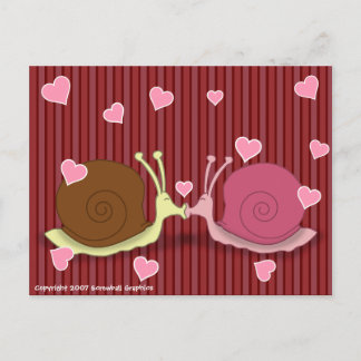 Escargots en amour Carte postale