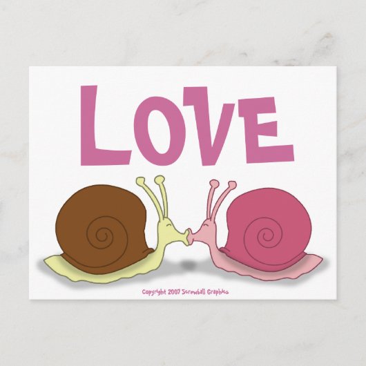 Escargots en amour Carte postale (Devant)