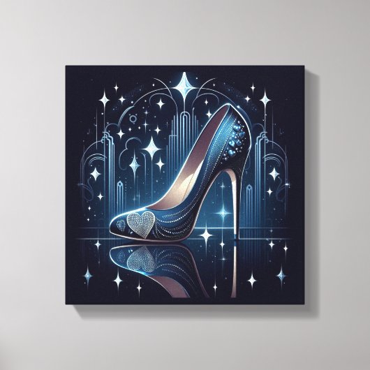 Escarpins bleus de style Art déco (Recto)
