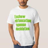 Eschew Obfuscation Value T-shirt (Voorkant)