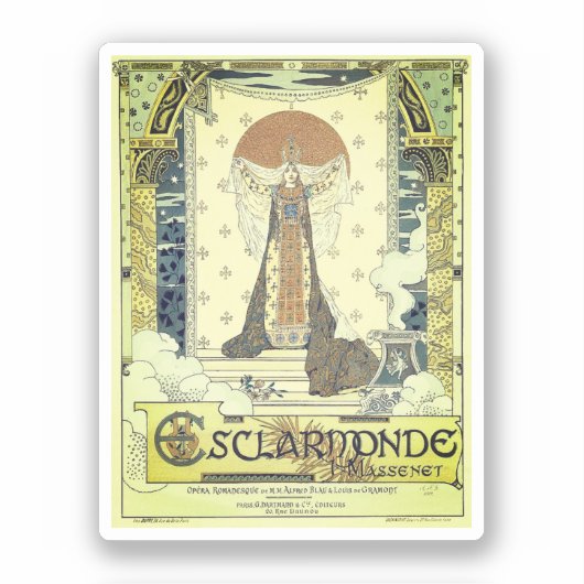 Esclarmonde opera vintage poster sticker (Voorkant)