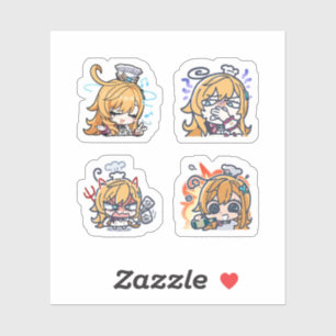 Escoffier Genshin Impact 4 stuks stickerblad Extr Sticker