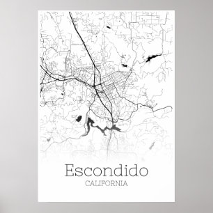 Escondido Map - California - City Map Poster